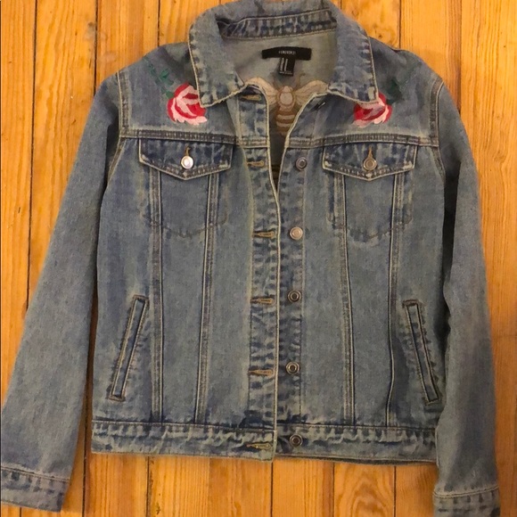 Forever 21 Tiger Graphic Denim Jacket - Picture 1 of 5